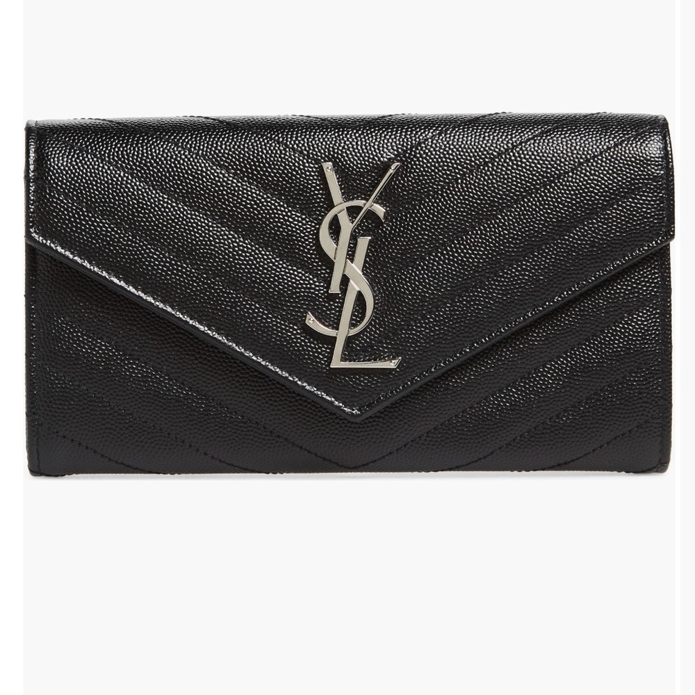 Saint Laurent Matelasse Leather Envelope Wallet 🖤